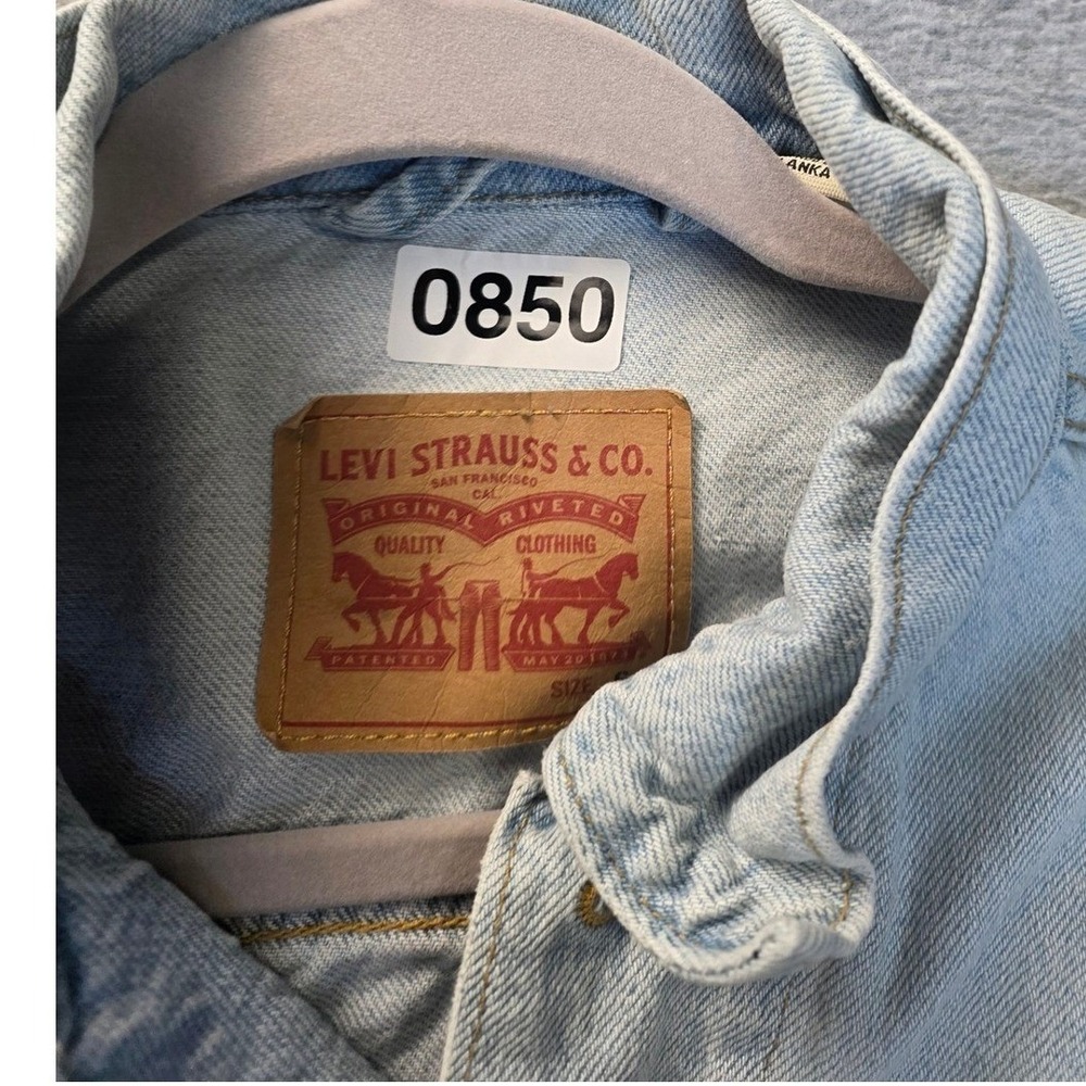 Levis Womens Light Wash Denim Trucker‎ Jacket WaterLess Blue Size S - Picture 7 of 7
